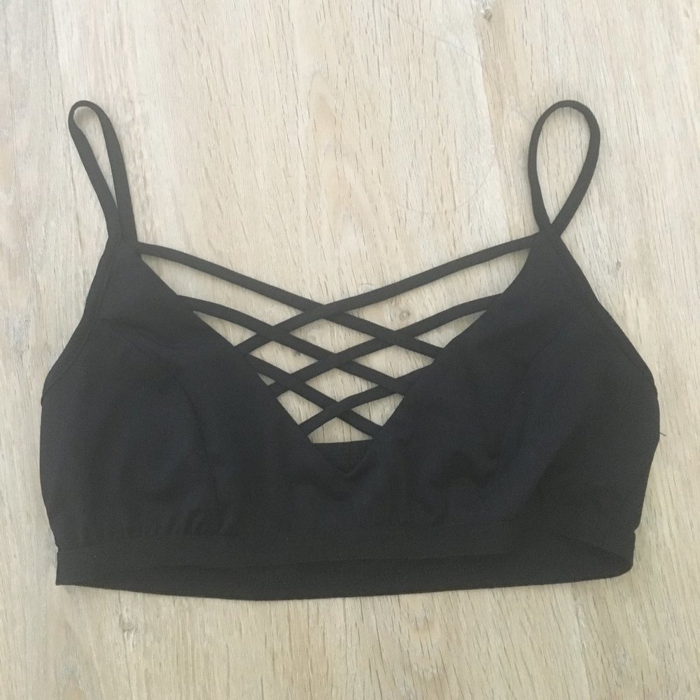 black strappy bralette